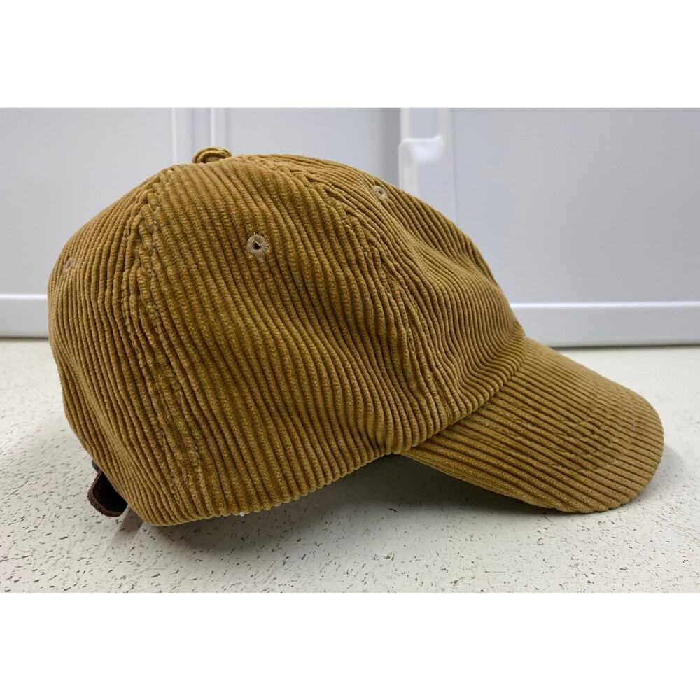 VTG 90s Men Polo Ralph Lauren corduroy leather strapback cotton dad hat - Picture 4 of 8